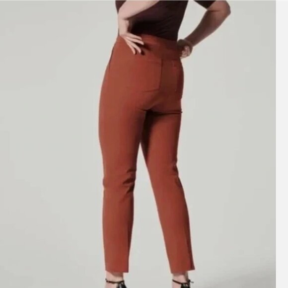 Spanx On-The-Go Ankle Slim Straight Pull On Pants Bronze Glow Women's size M - Picture 2 of 8